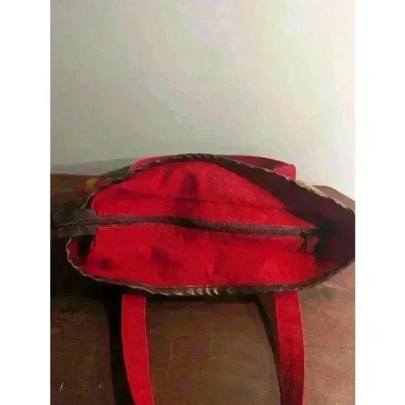 Lantern Moon Red Tote Bag floral hand crafted - Picture 11 of 15